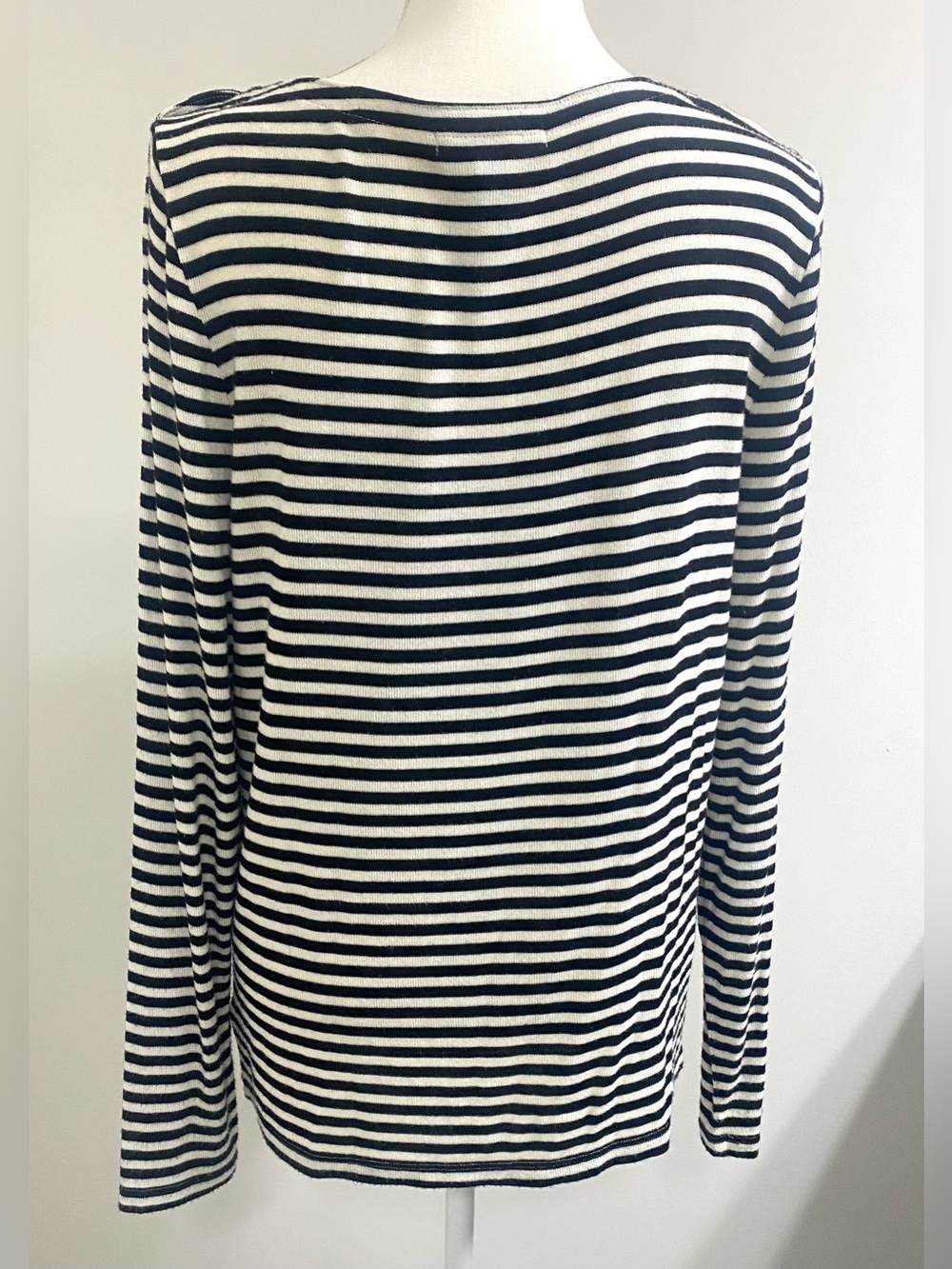 Ralph Lauren Womens XL Black White Striped Lightweight Sweater Preppy Nautical - Picture 4 of 13